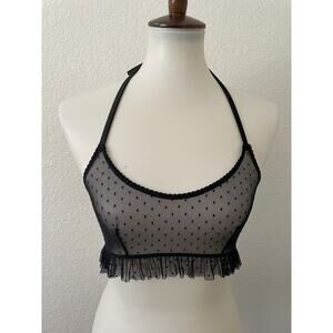 Savage Fenty Bralette Halter Sheer Swiss Dot Ruffle Lingerie